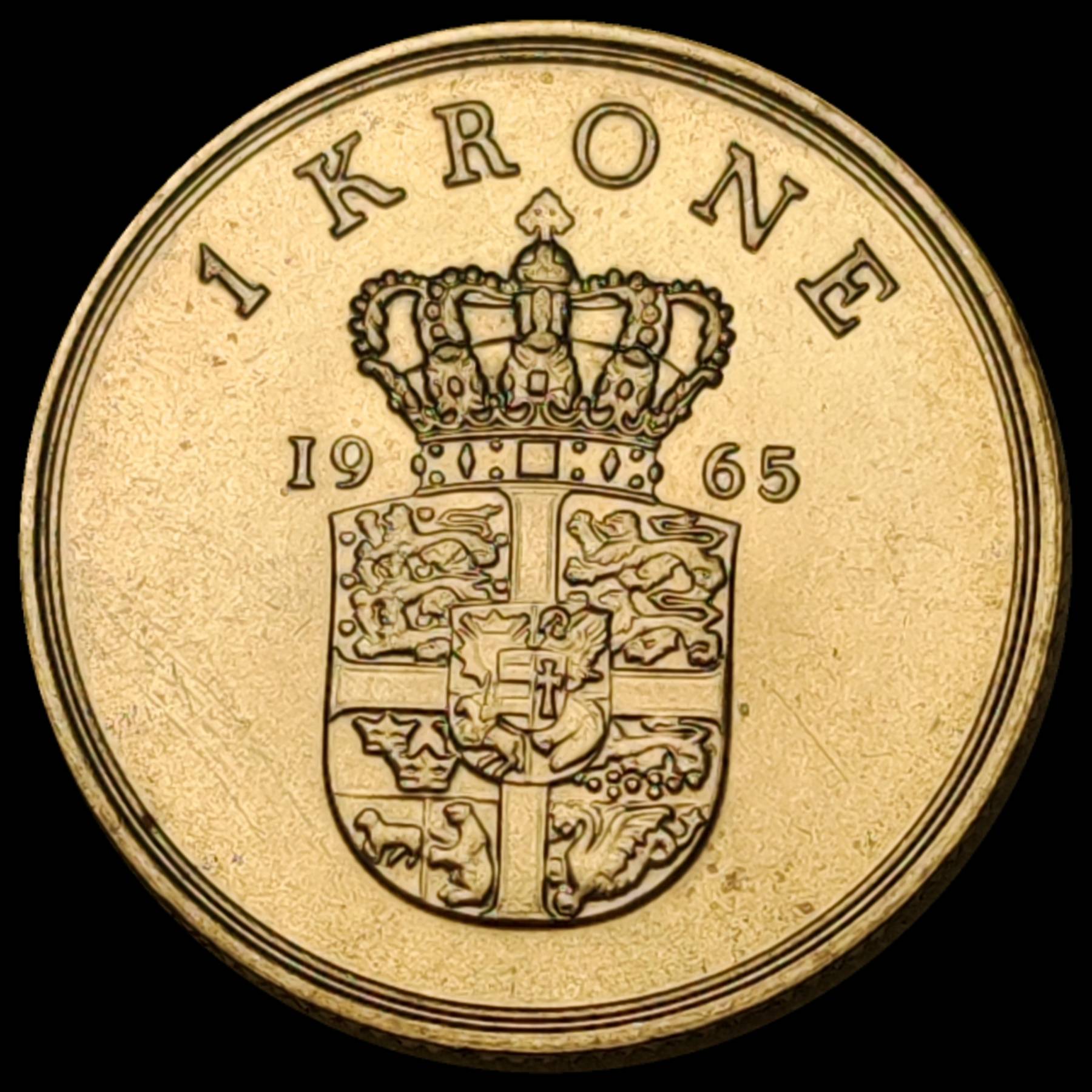 1-Krone-1965---Danmark-Die-Scratch-&-Rusted-Die